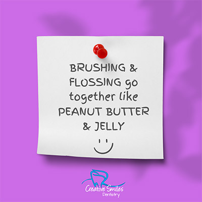 brushing and flossing
